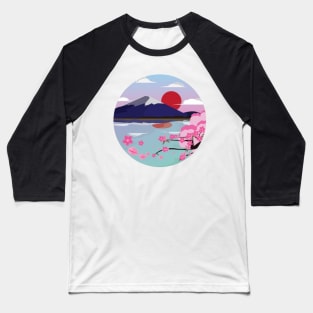 Mount Fuji sakura Baseball T-Shirt